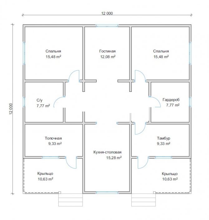 Планировка дома 8 на 8: самые удачные варианты на 1 и 2 этажа