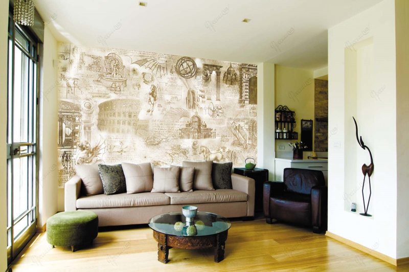 Дизайн стен в гостиной, декор в современном стиле: варианты отделки
 - 40 фото