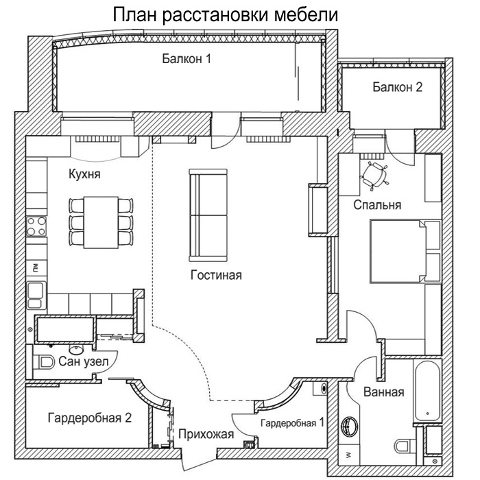 Планировка комнаты схема