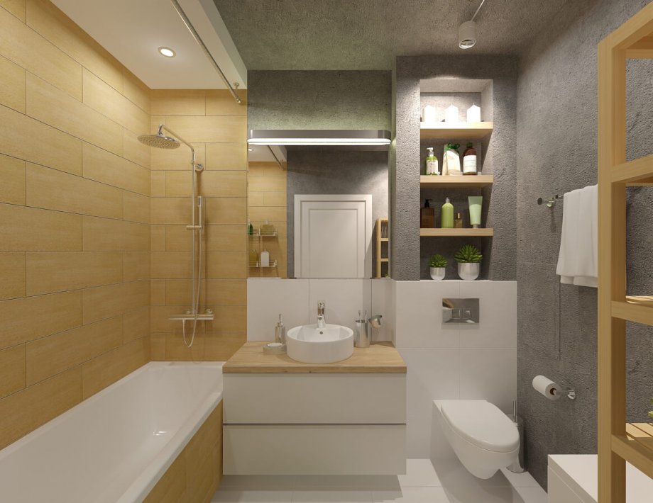Большие идеи для дизайна небольшой ванной комнаты на 6 кв м