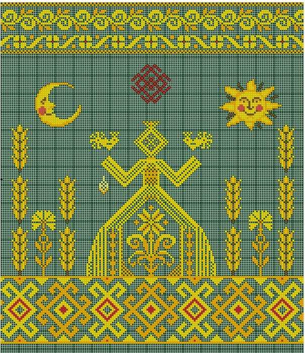Макошь: вышивка с символом славянской богини, значение оберега, схемы работы крестиком, ритуал перед началом изготовления амулета