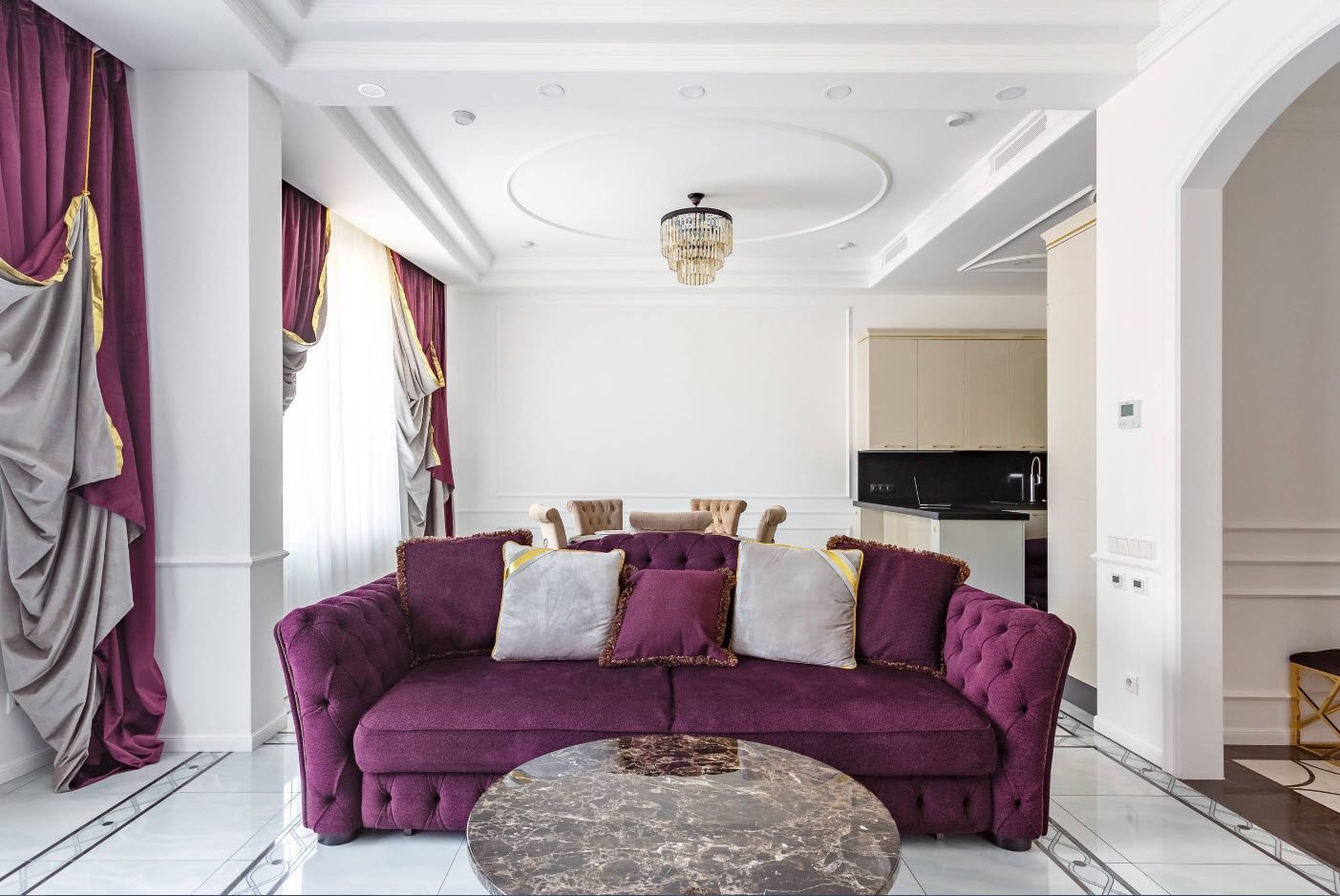 Фиолетовая гостиная — практические советы идеального сочетания (77 фото)