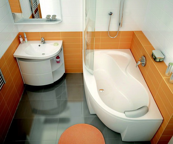 Комфортабельная угловая ванная - 35 фото идей дизайна интерьера