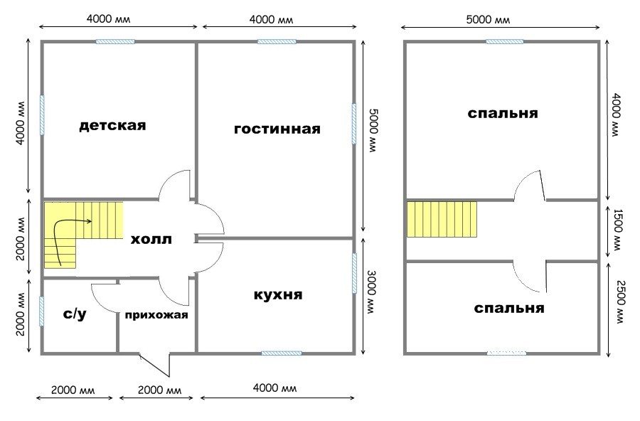 План дома 9x8