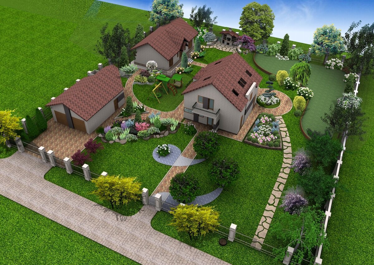 Ландшафтный дизайн садового участка 10 соток с домом и огородом реальные фото