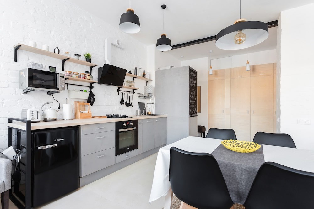 Кухня без навесных шкафов: дизайн, оригинальные решения, современный стиль | дизайн и фото