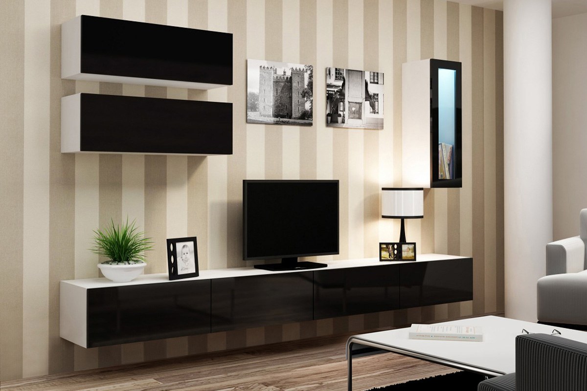мебель под телевизор в современном стиле в небольшую