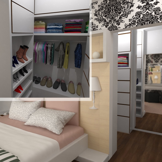 Проект недели: спальня с проходной гардеробной и ванной комнатой