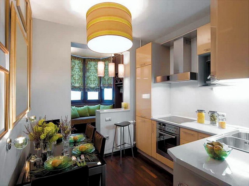 Кухня совмещенная с балконом: 112 лучших вариантов дизайна