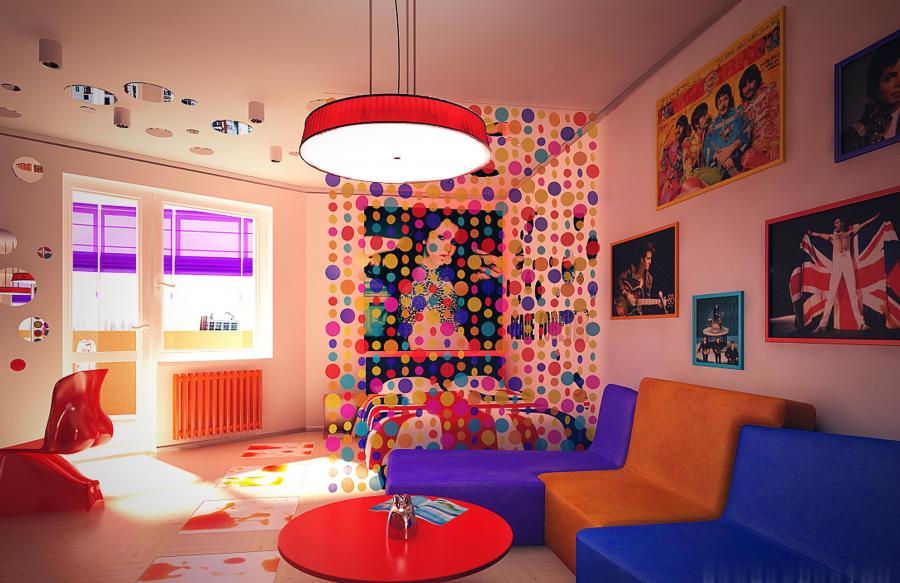 Дизайн-проект квартиры в стиле поп-арт