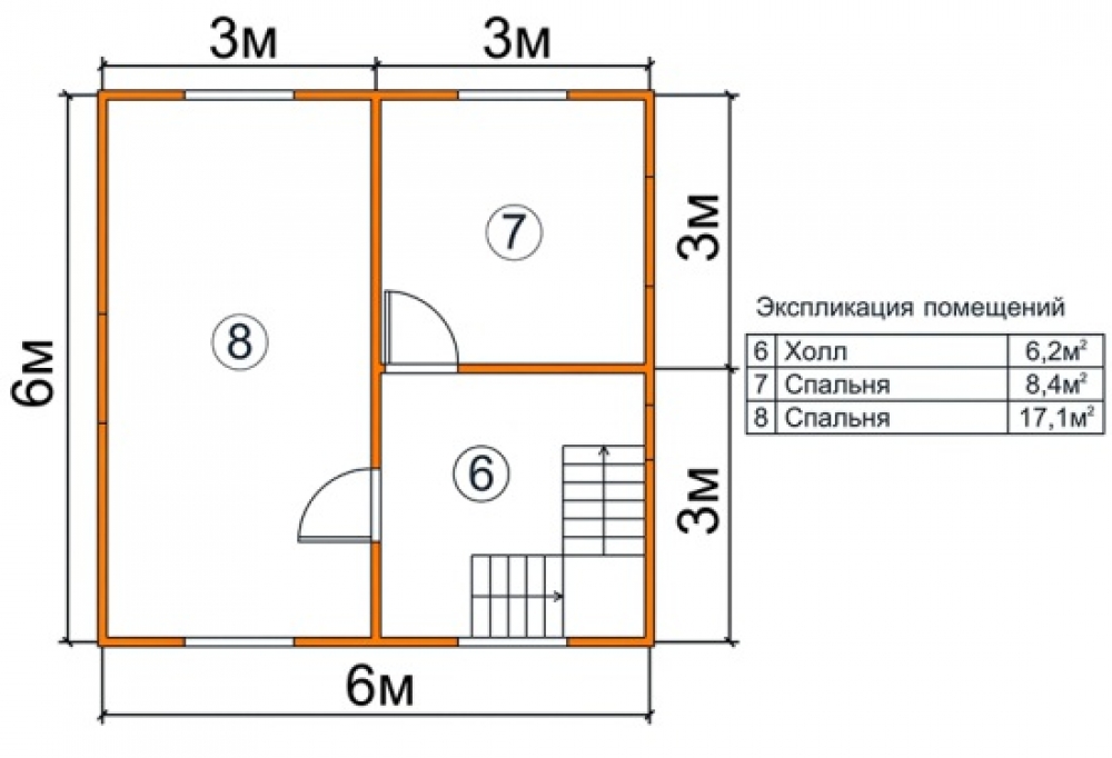 Sketchup проект дома 6 на 6 - 95 фото