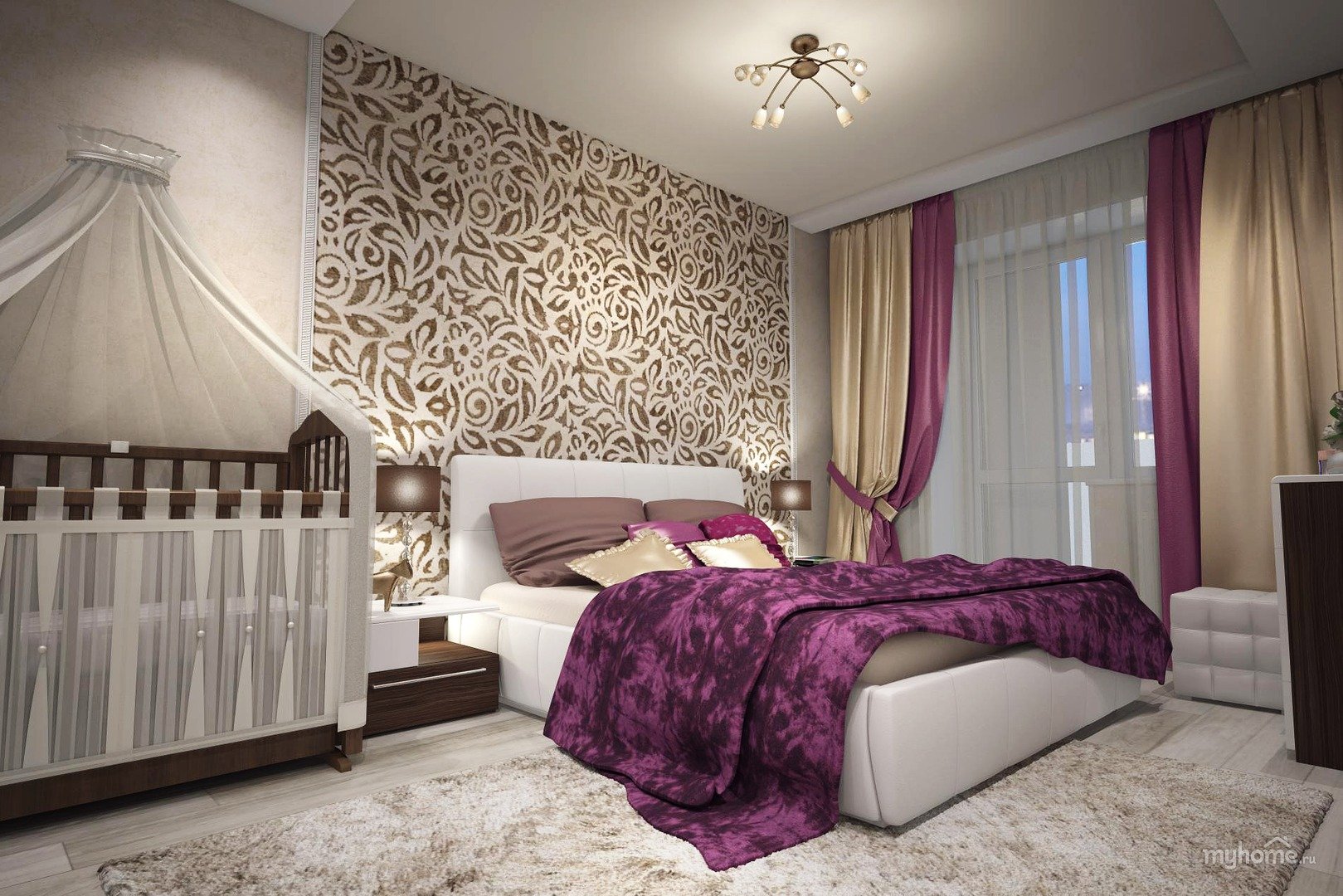 Обои-компаньоны в интерьере спальни: примеры оформления комнаты, стилевые решения