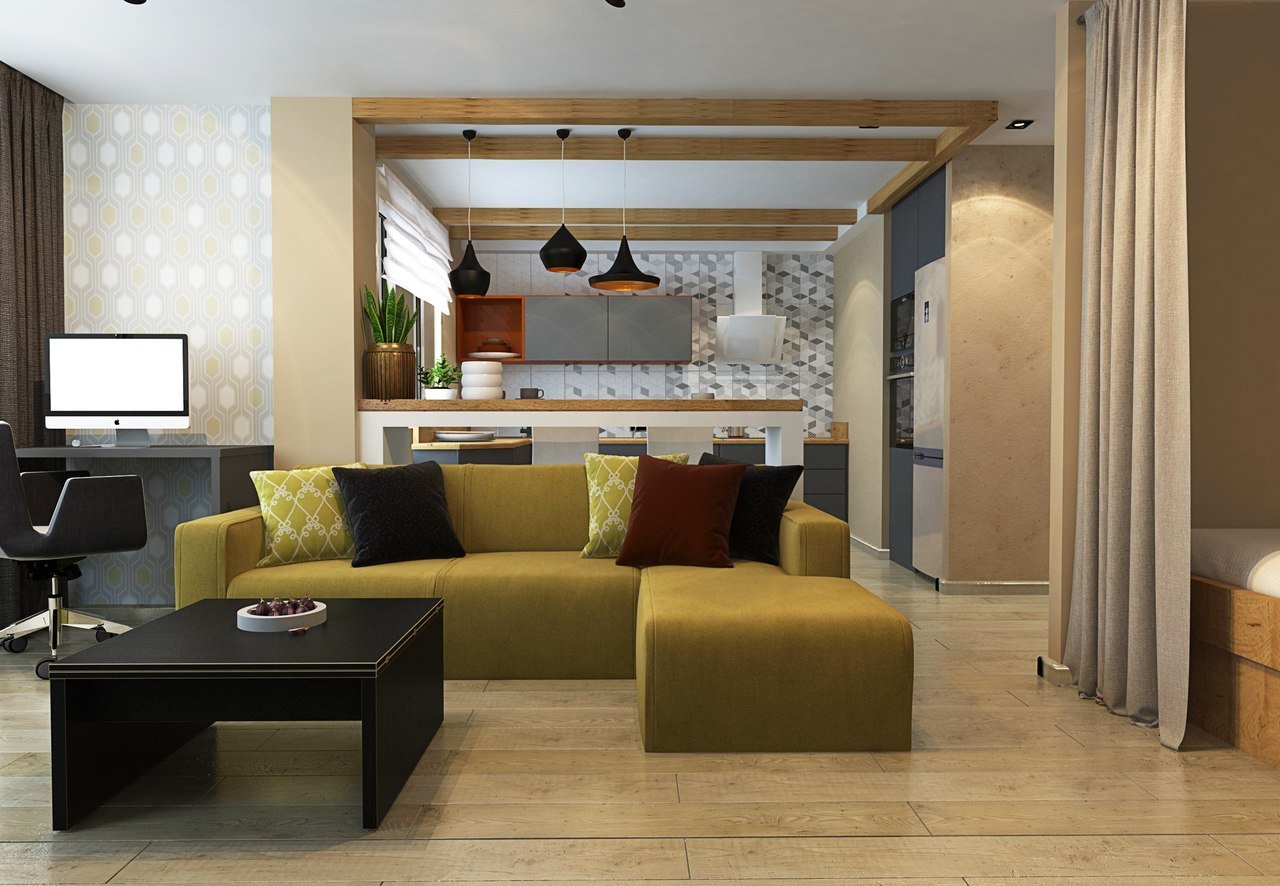 Дизайн интерьера совмещенной гостиной: объединение, основные зоны, подиум для зонирования, гостиную со спальней, освещение | ileds.ru