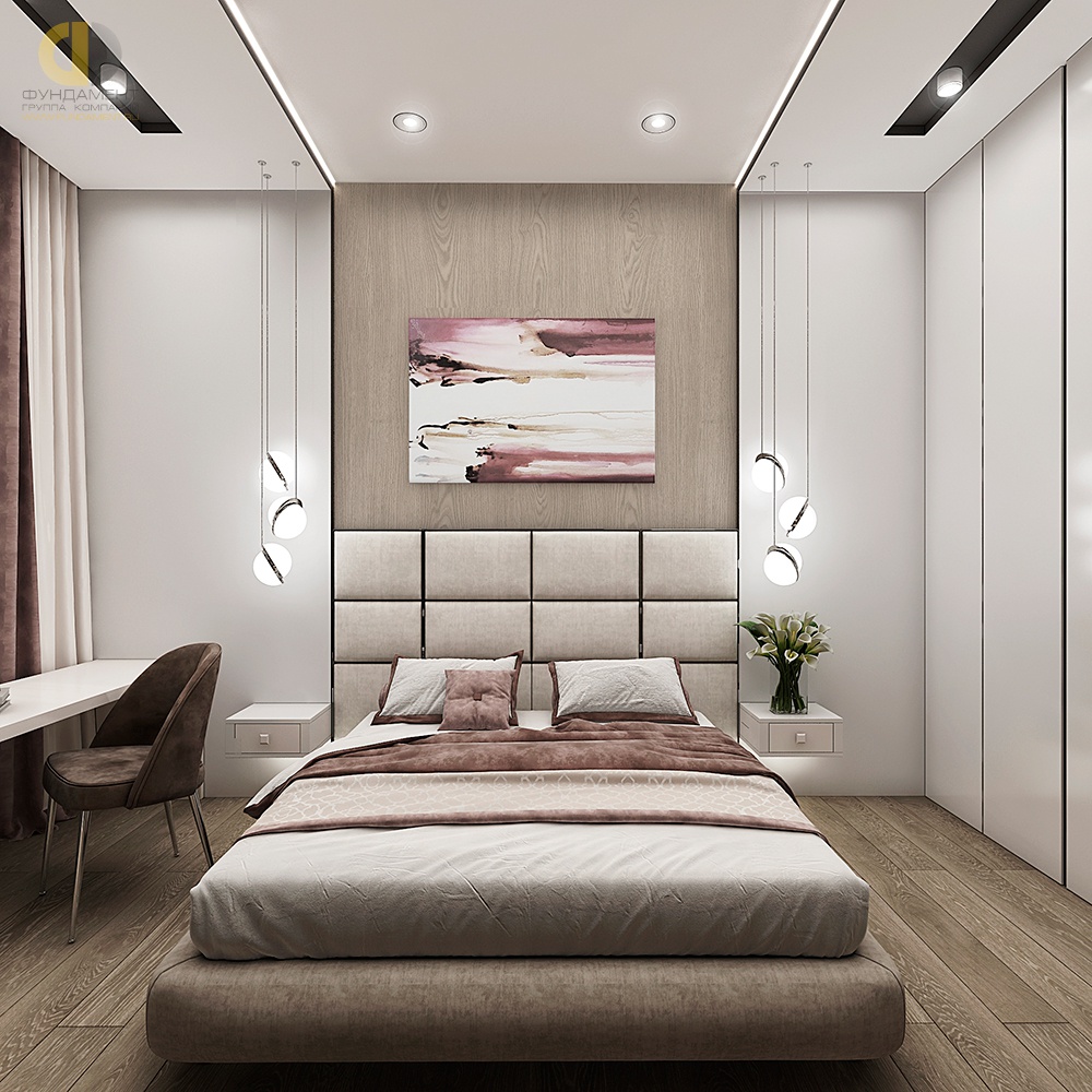 Дизайн спальни 10 кв. м. в современном стиле фото