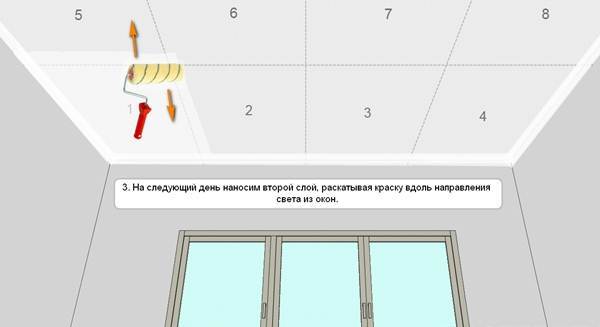 Покажем, как красить потолок валиком без полос — идеальная технология