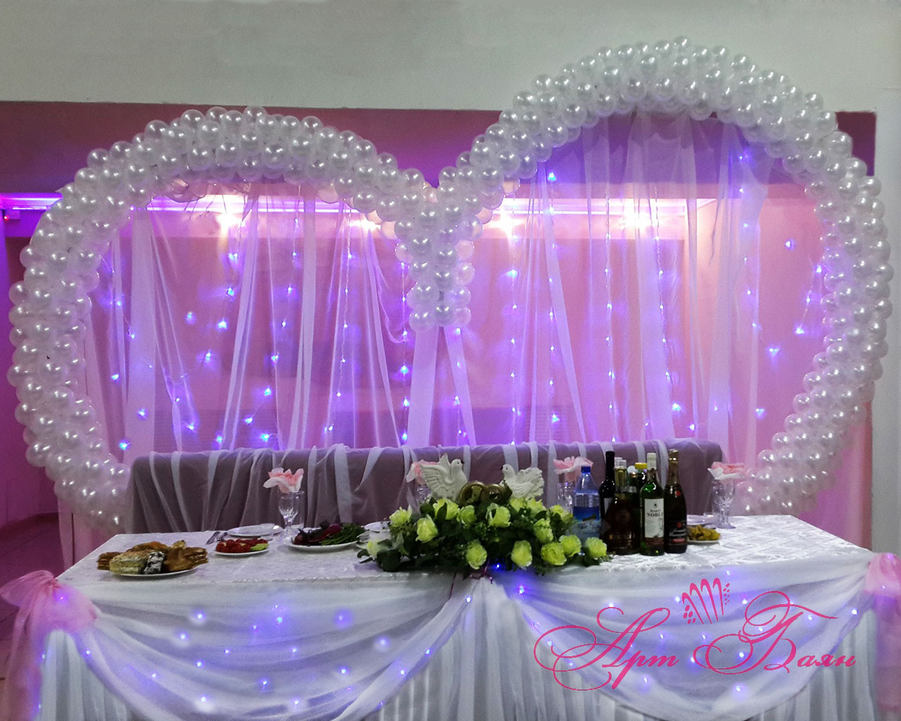 Оформление зала на свадьбу шарами [2022] – разноцветными & гелиевыми шарами? своими руками