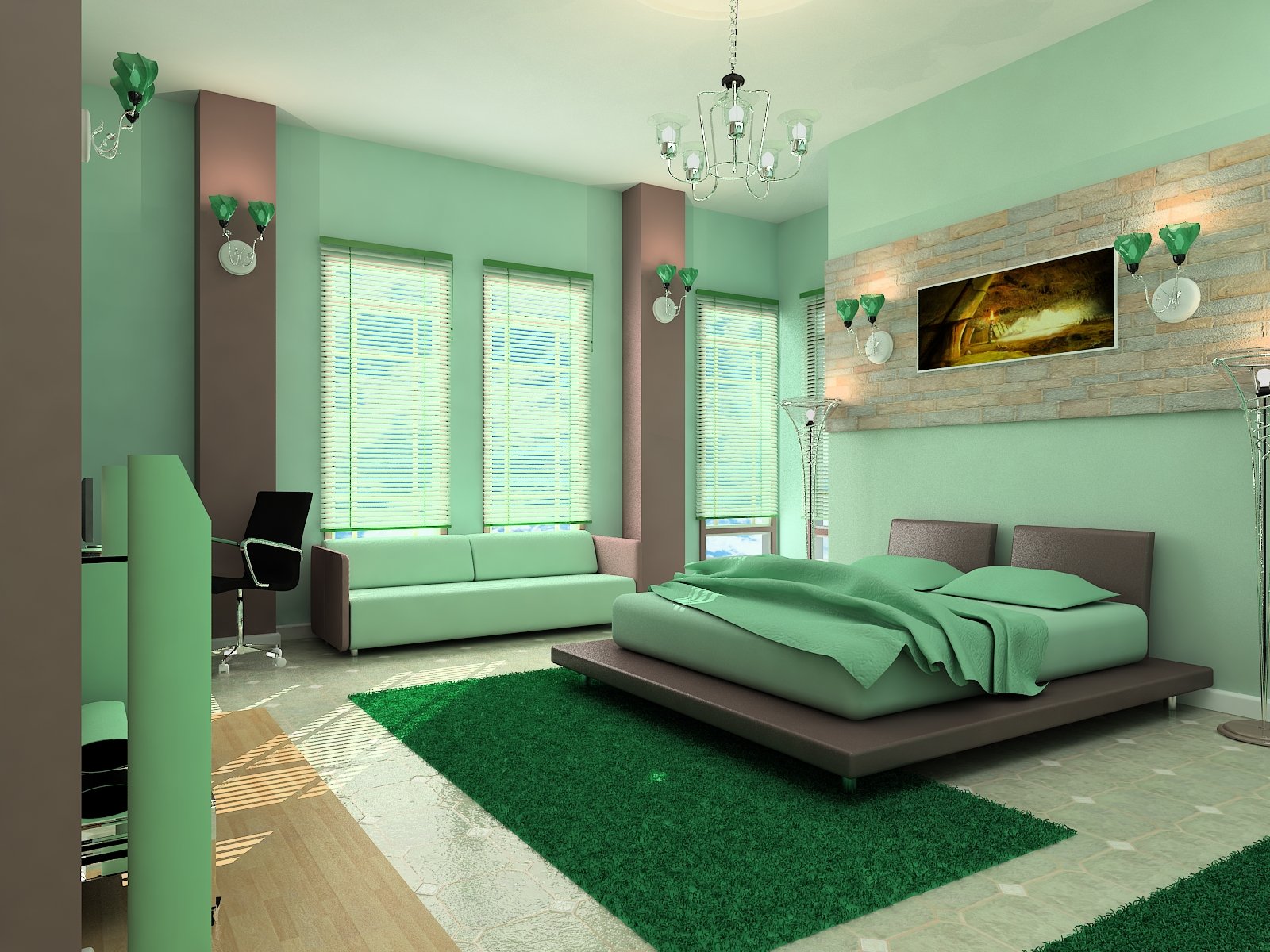 Спальня в зеленых тонах: варианты дизайна интерьера с фото, возможные сочетания цветов, мятный, фисташковый, салатовый и другие