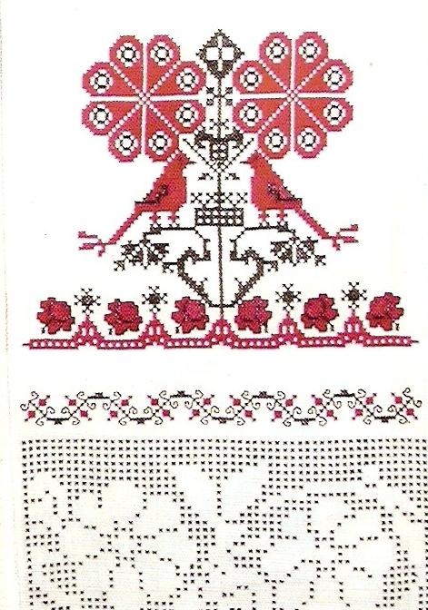 Схема вышивки крестом для свадебного рушника: 15 символов
