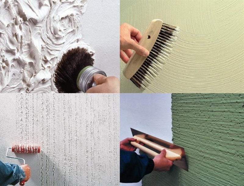 Виды и особенности фактурной краски для стен