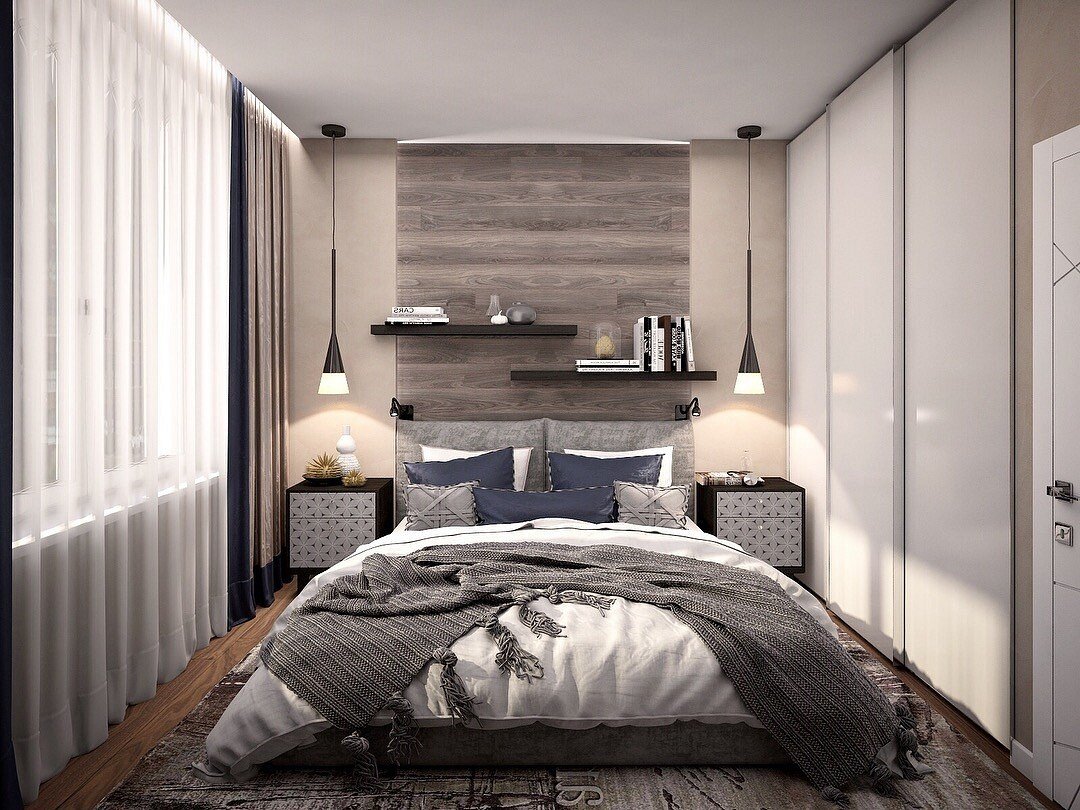 маленькая спальня в современном стиле спальня