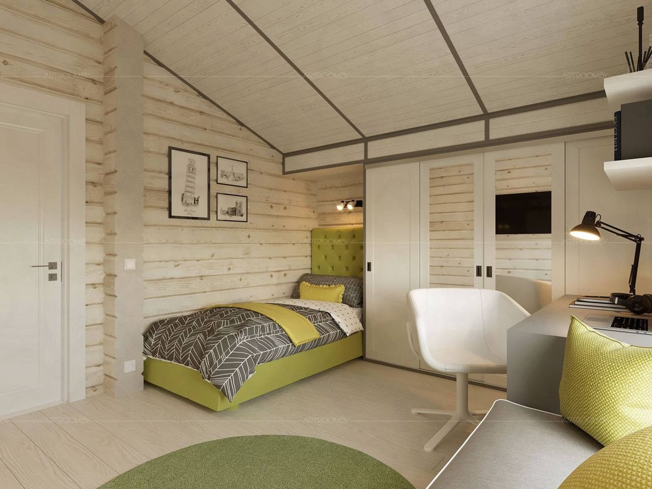 Интерьер дома из бруса — фото дизайна по комнатам