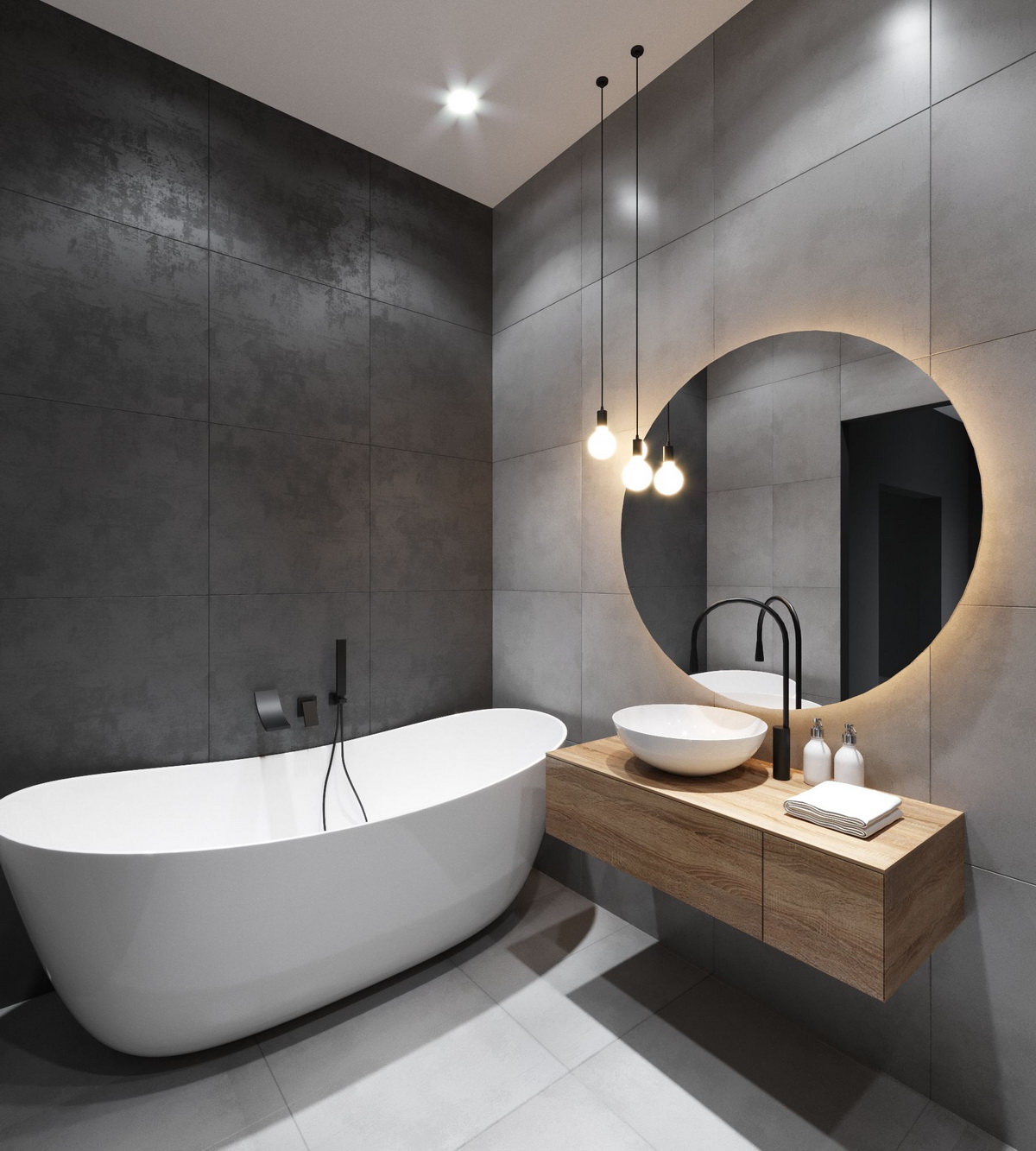 красивый современный дизайн ванной
