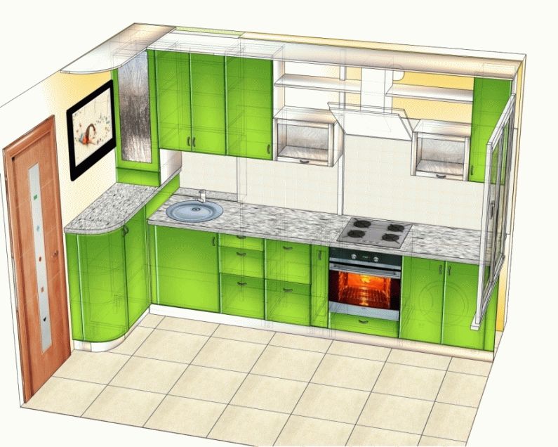 Дизайн проект кухни 4 на 4 метра