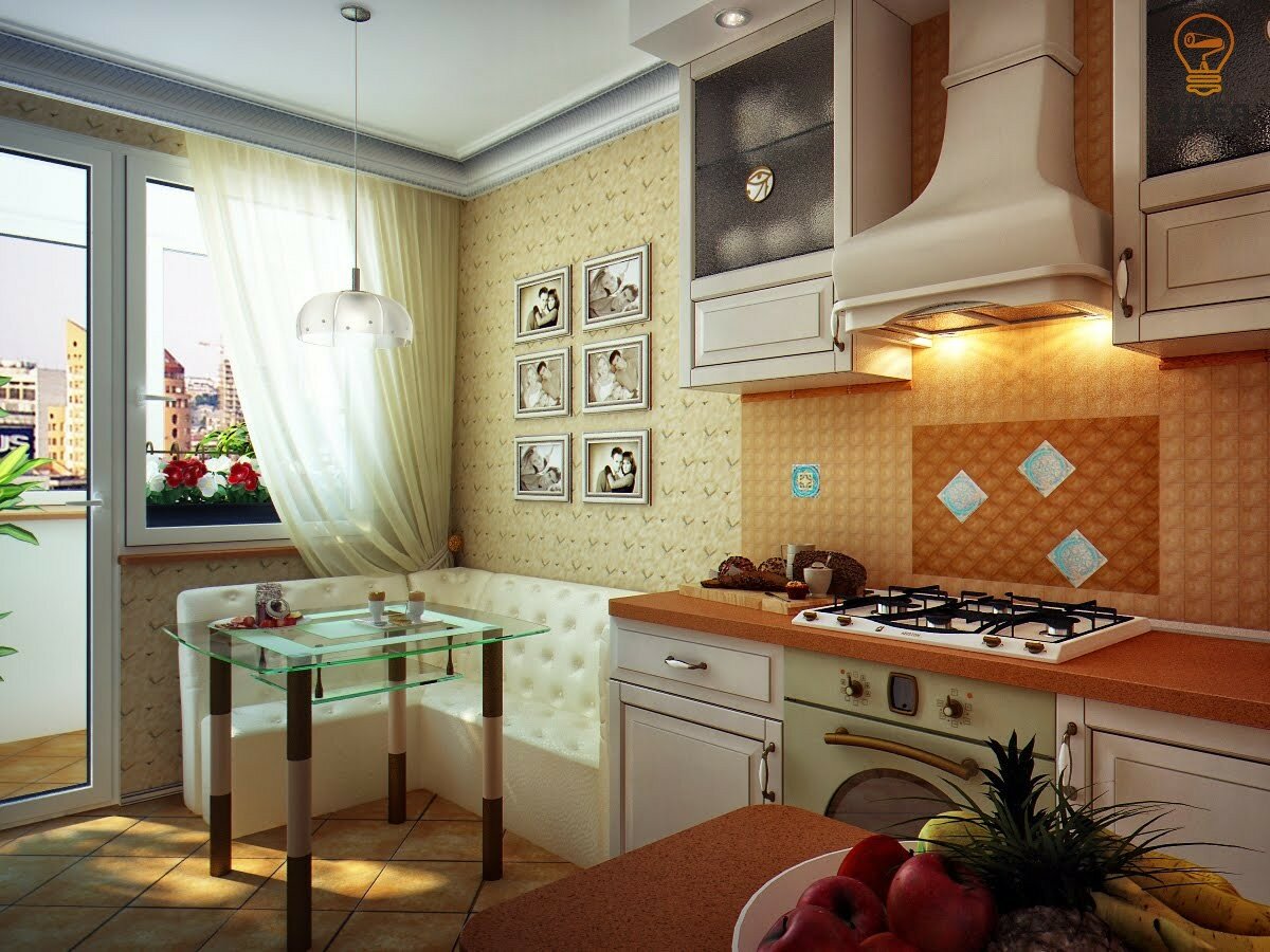 Дизайн кухни, совмещенной с балконом: 75 фото-идей