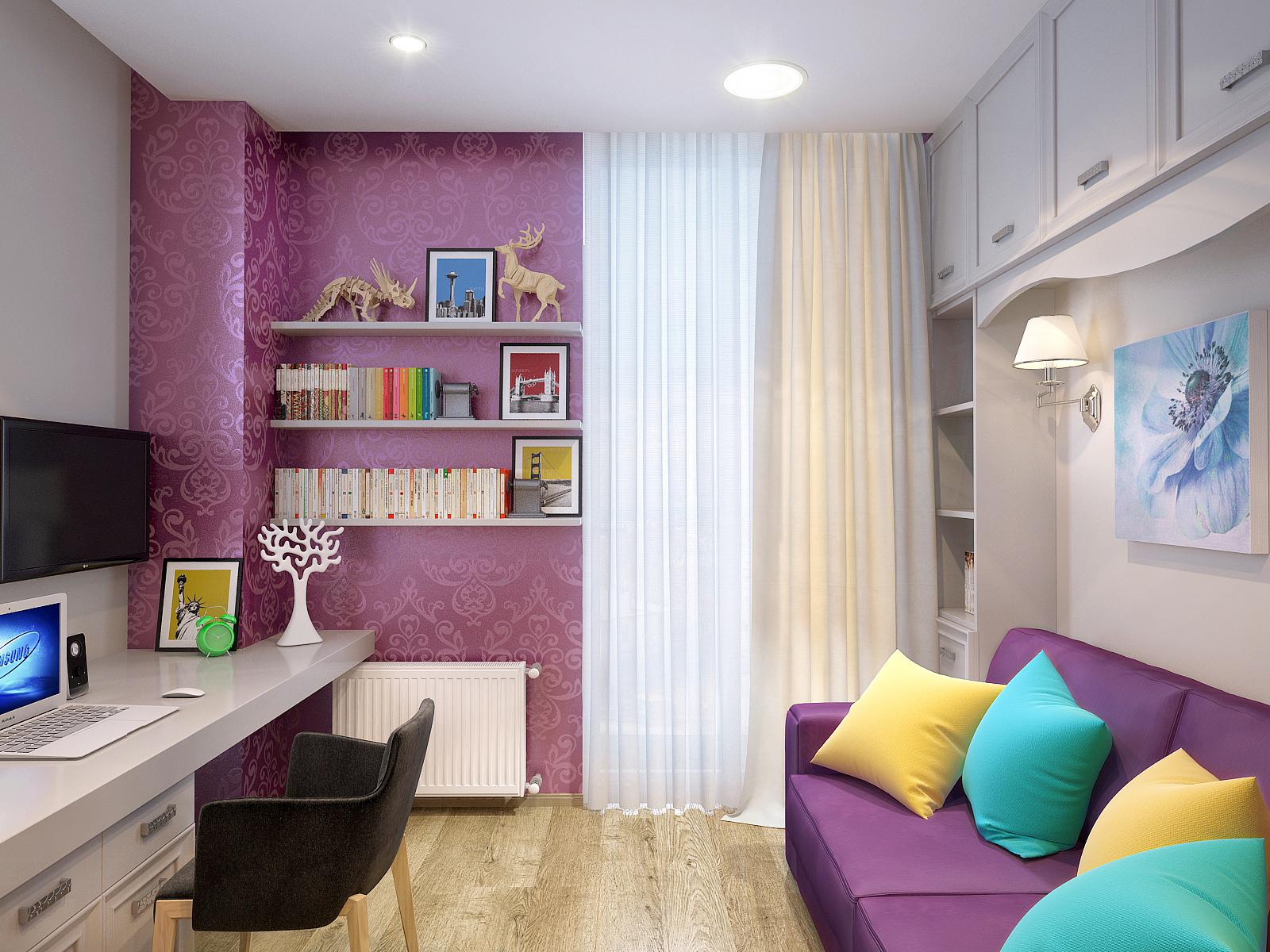 Фиолетовая детская комната для мальчика