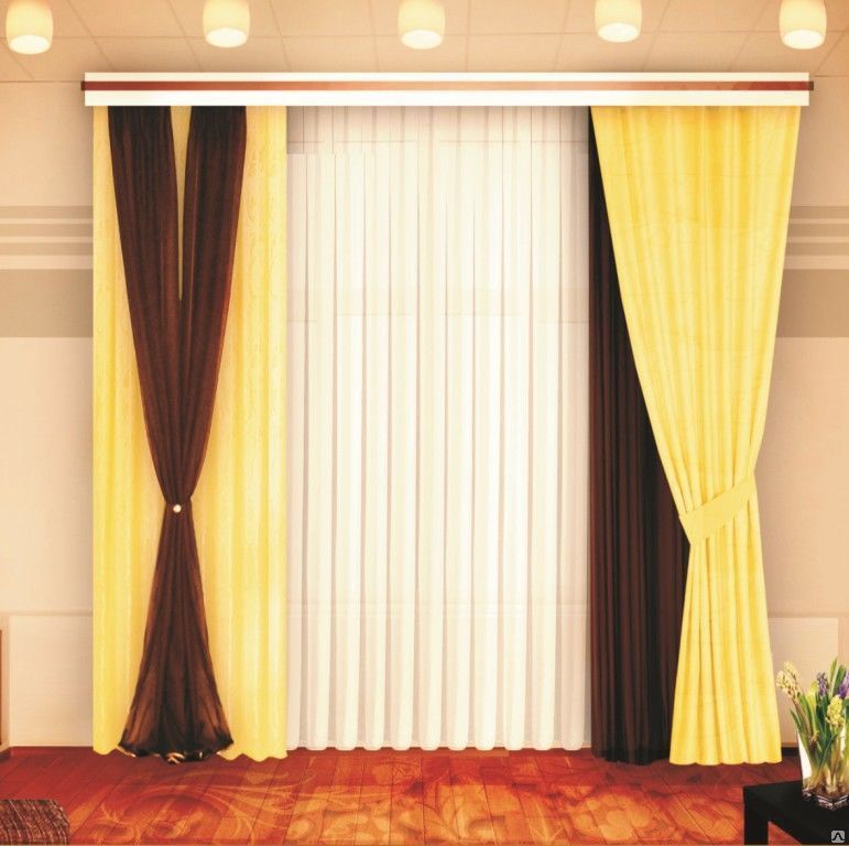 Варианты ассиметричных штор для кухни, гостиной и спальни