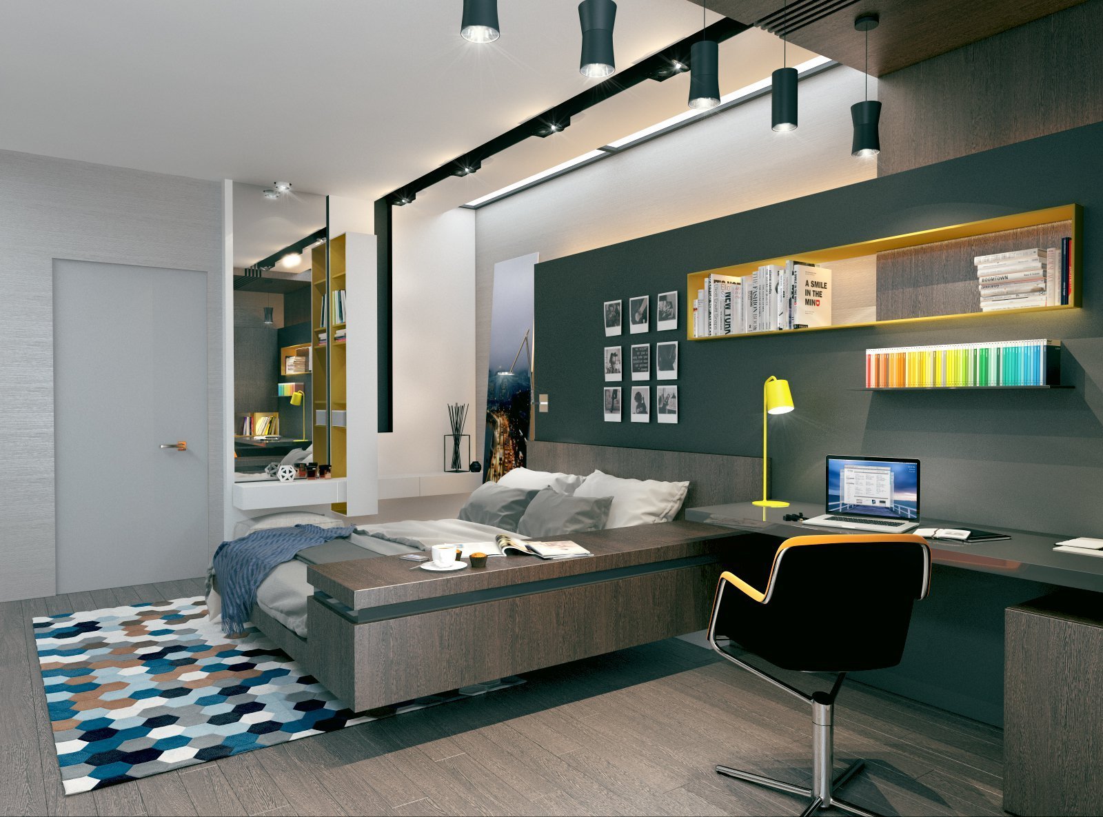 современный дизайн интерьера комнаты для подростка
