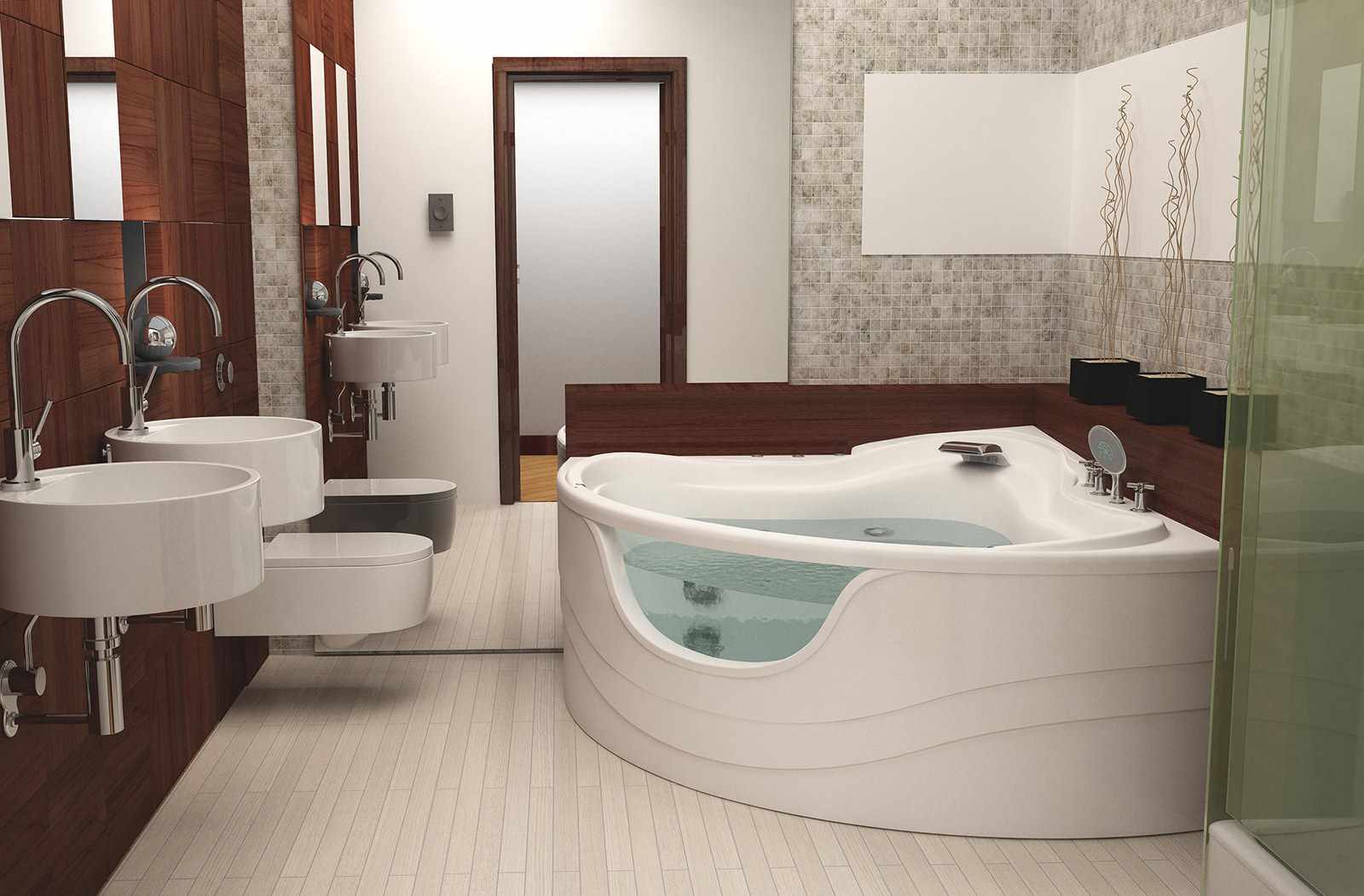 Дизайн ванной комнаты с угловой ванной: примеры оформления интерьера с фото