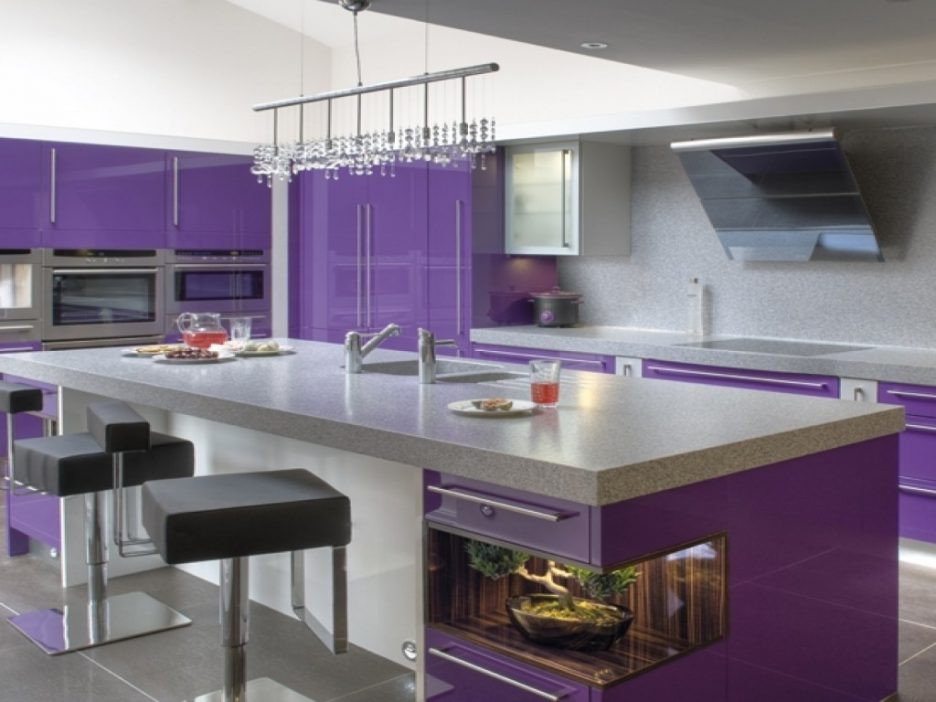 Дизайн кухни в фиолетовых тонах: что выполнить в фиолетовом, сочетания с другими цветами