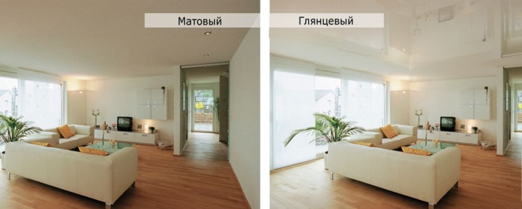 Какие натяжные потолки лучше выбрать  – глянцевые или матовые?
