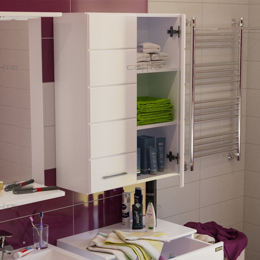 Навесной шкаф в интерьере ванной комнаты — идеи и варианты