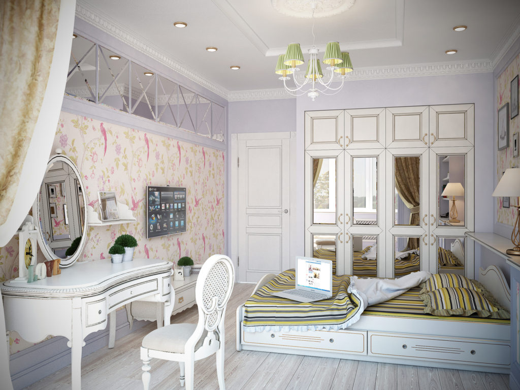 Дизайн интерьера прованс: детская комната для девочки.