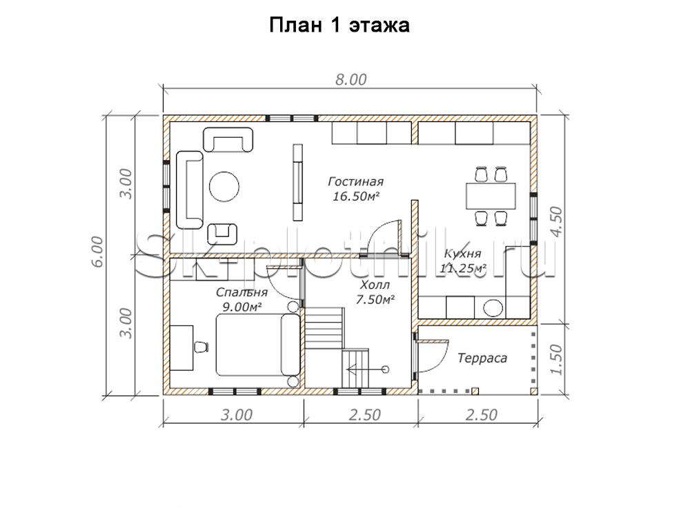 Проект дома 6х11 двухэтажный