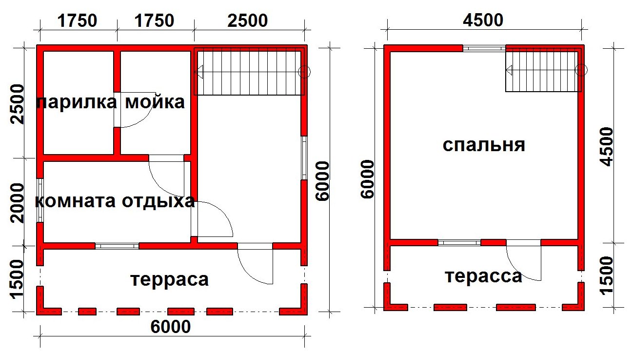 Баня дом проекты из бруса 6 на 6