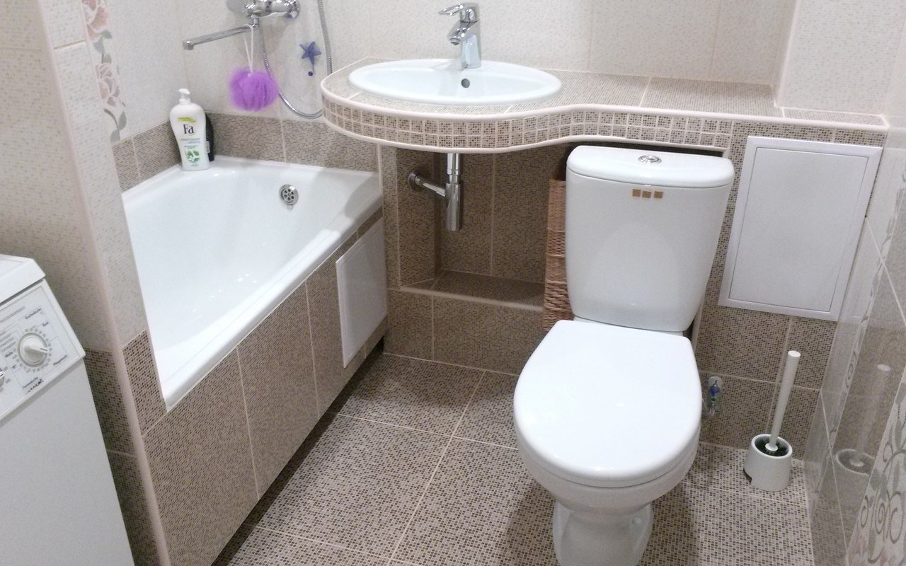 Ремонт в ванной комнате совмещенной с туалетом фото в хрущевке фото