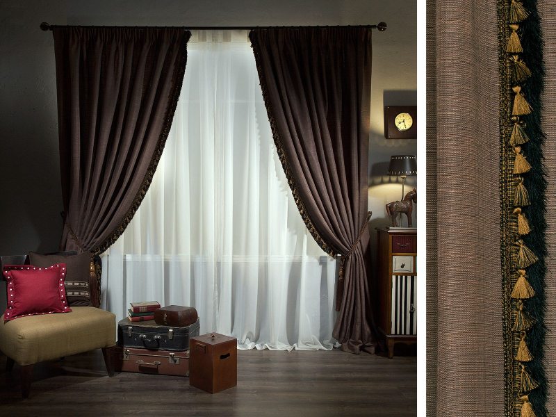 Двойные шторы – виды, ткани, дизайн - 22 фото