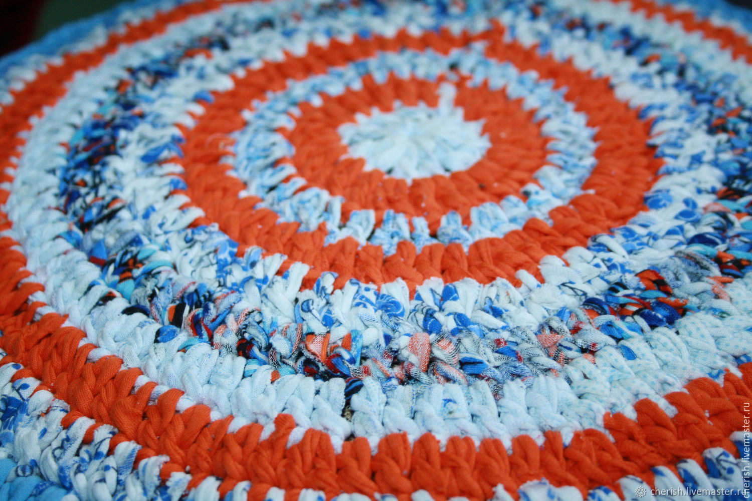 Круглый коврик из трикотажной пряжи "лента" - вязание - страна мам