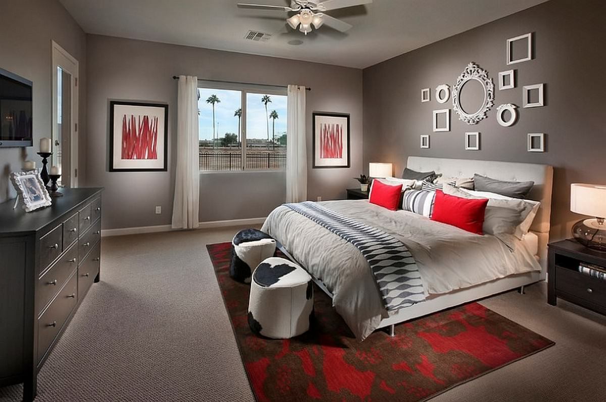 Красная спальня: 100 фото красивых идей, варианты сочетания цвета