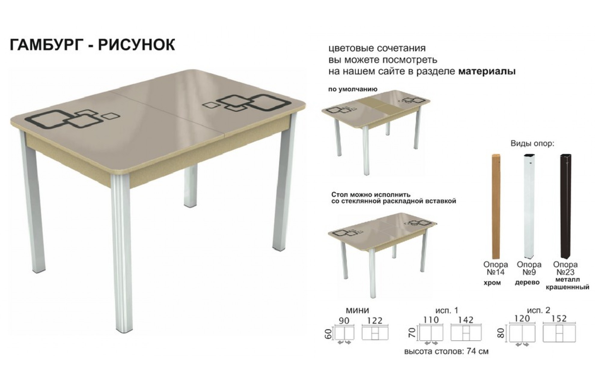 высота кухонного обеденного стола стандарт