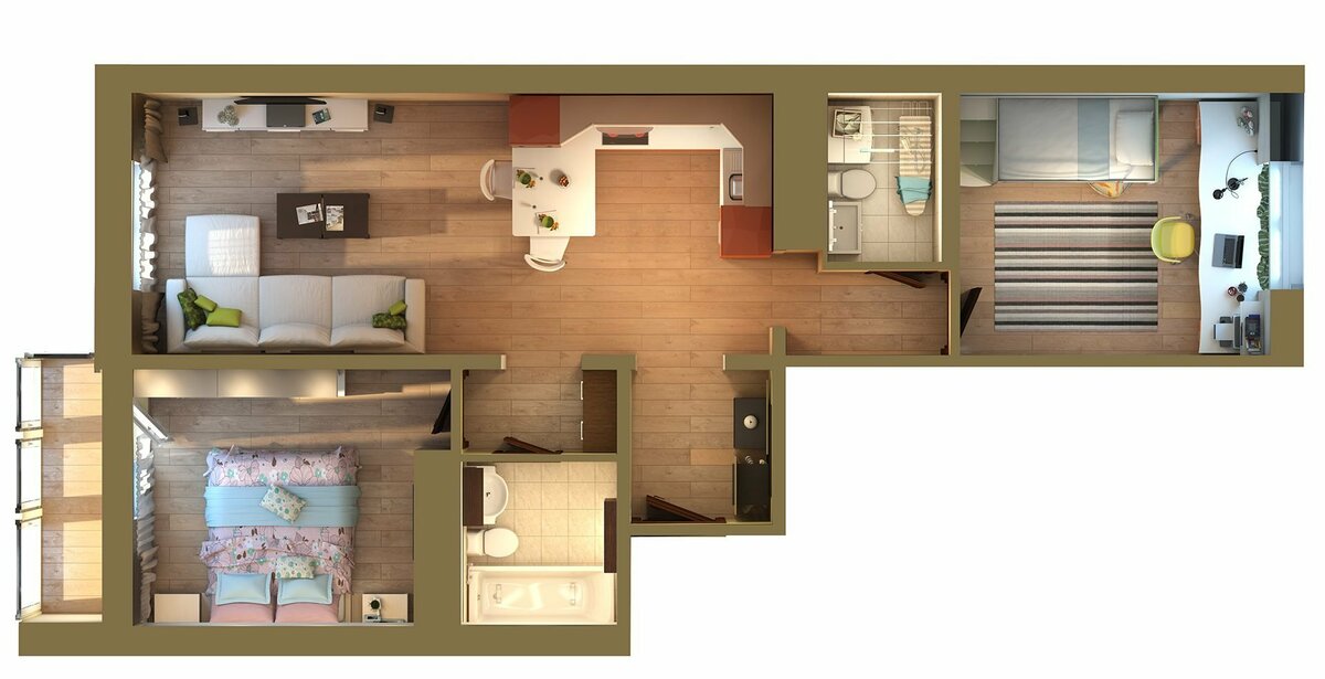 Дизайн типовой двухкомнатной квартиры