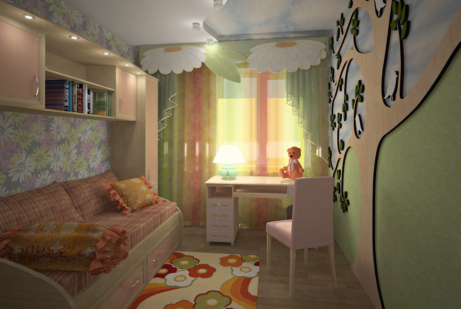 детская спальня 12 кв м реальный дизайн
