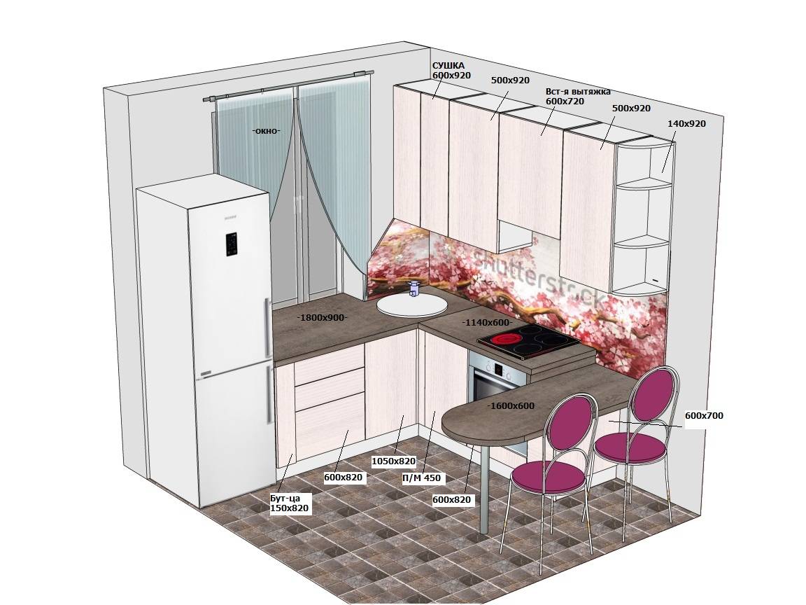 Бесплатный проект кухни по размерам онлайн