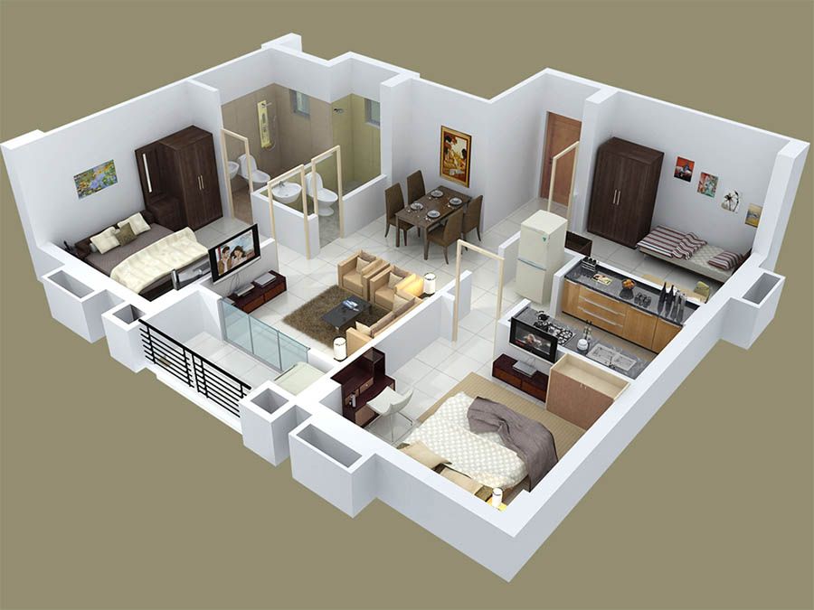 Планировка 3 комнатной квартиры (серии п 44, чешка, распашонка): с размерами, улучшенной планировкой и в новостройках