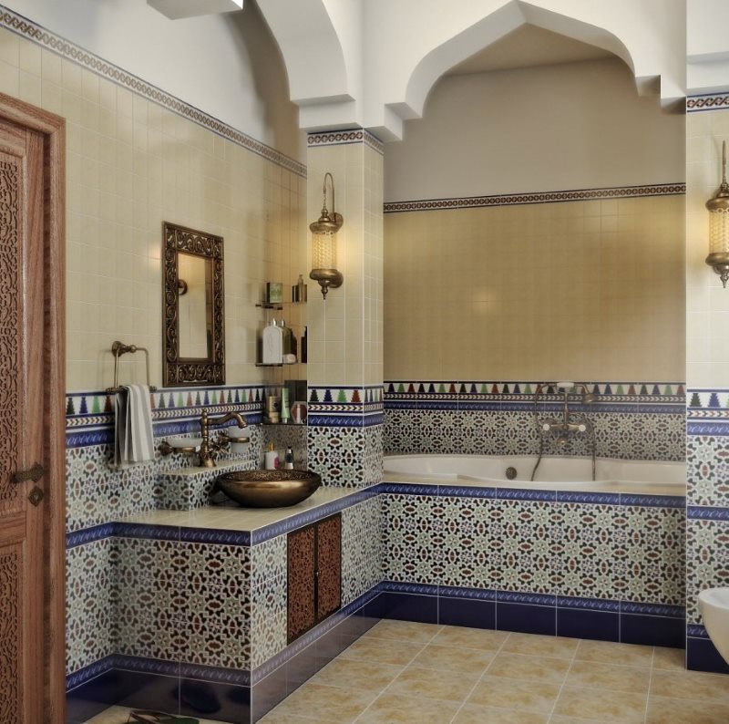 Ванная в восточном стиле: фото дизайна арабского, турецкого, египетского интерьера