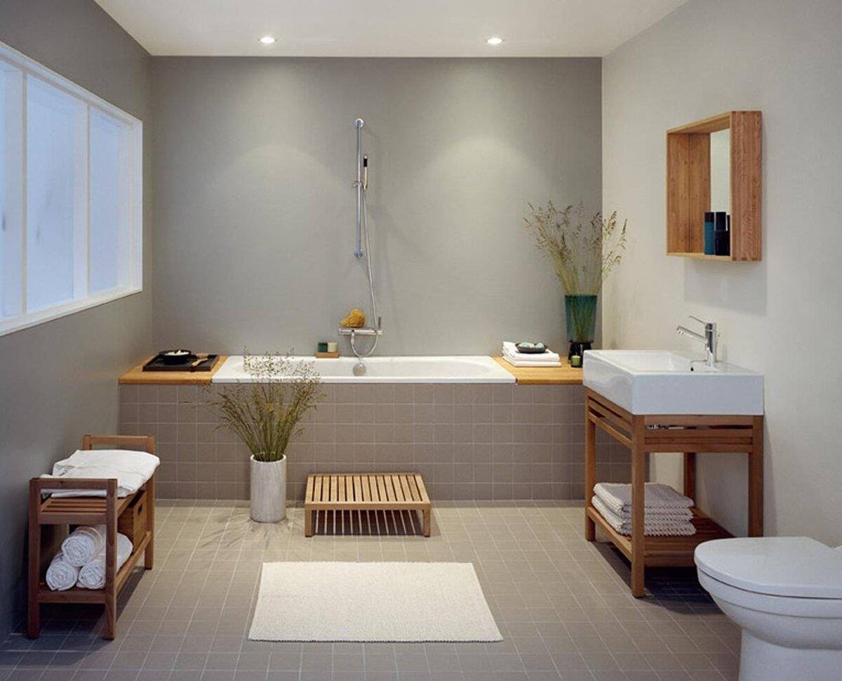 Какой выбрать дизайн ванной комнаты без плитки на стенах