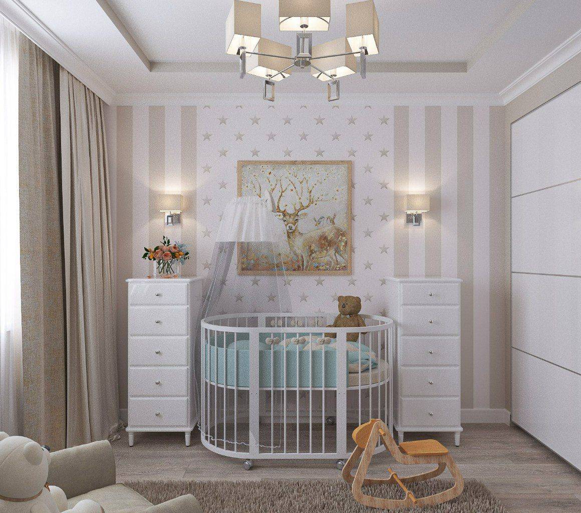 Детская комната для новорожденного:  фото интерьера детской для девочки и мальчика